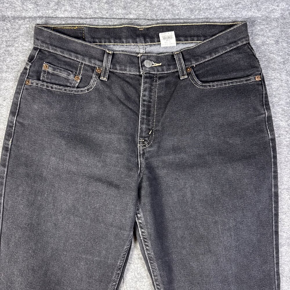 Vintage Levis Jeans Womens 12 Black 515 M Mis Boot Cut Low Rise Stretch Faded - Picture 9 of 11